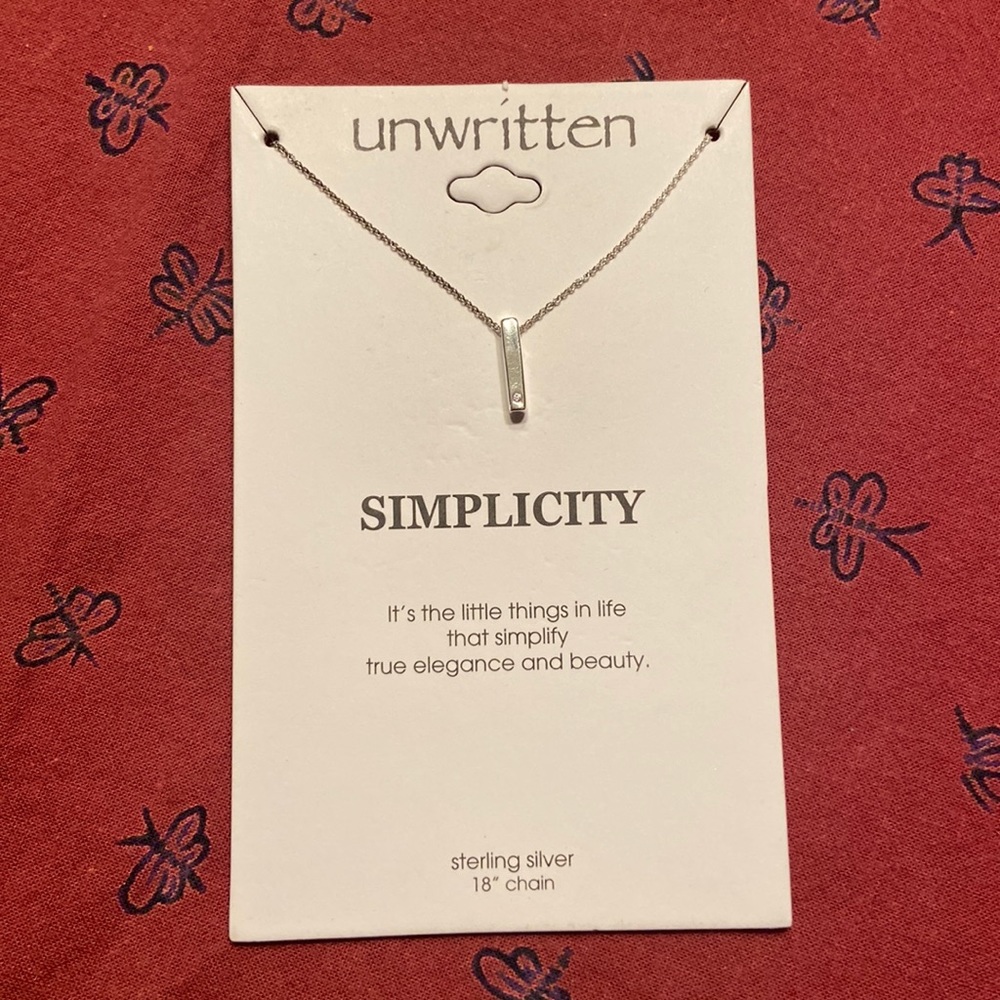 Macys “unwritten” sterling silver 18” chain